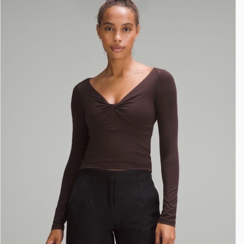 Lululemon Modal-Silk Blend V-Neck Long Sleeve Shirt